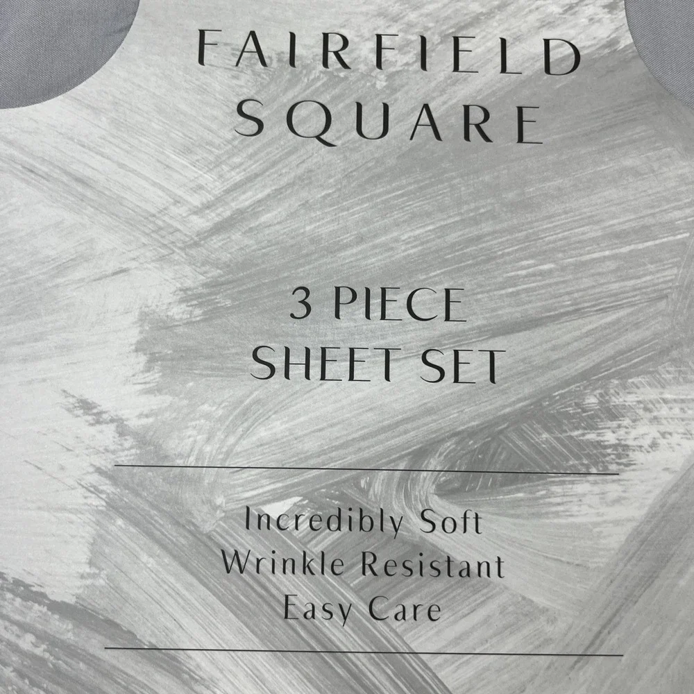 Fairfield Square 3 Piece‎ TWIN Microfiber Sheet Set Pewter Grey NEW